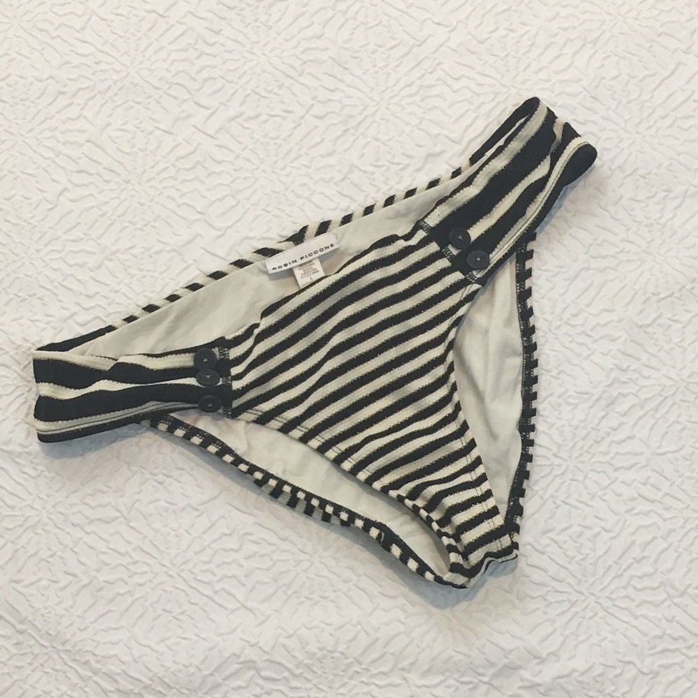 Robin Piccone NEW Swim Bottom Large Striped White